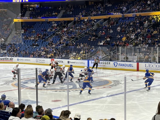 Centre ice faceoff, Ottawa Senators vs Buffalo Sabres, Nov. 5, 2024.